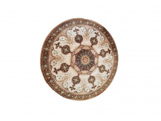 Tapis rond marron foncé