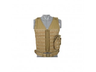 Gilet tactique et ceinture Tan Desert : équipement fiable pour missions exigeantes, livraison rapide disponible.